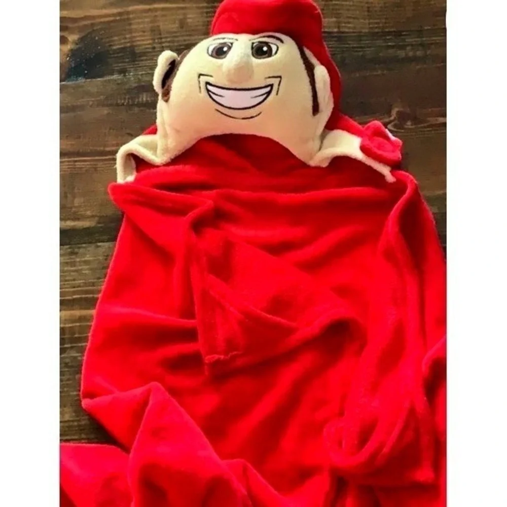 Red Hooded Blanket‎ Comfy Critter Mascot Wear Nebraska Cornhuskers Herbie Husker